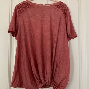 Jolt pink lace juniors shirt